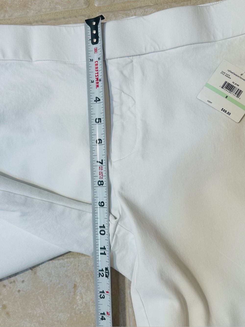 Rafaella NWT Classic Crisp White Scalloped Hem Pants 8 Elevated Minimalism - Picture 5 of 11